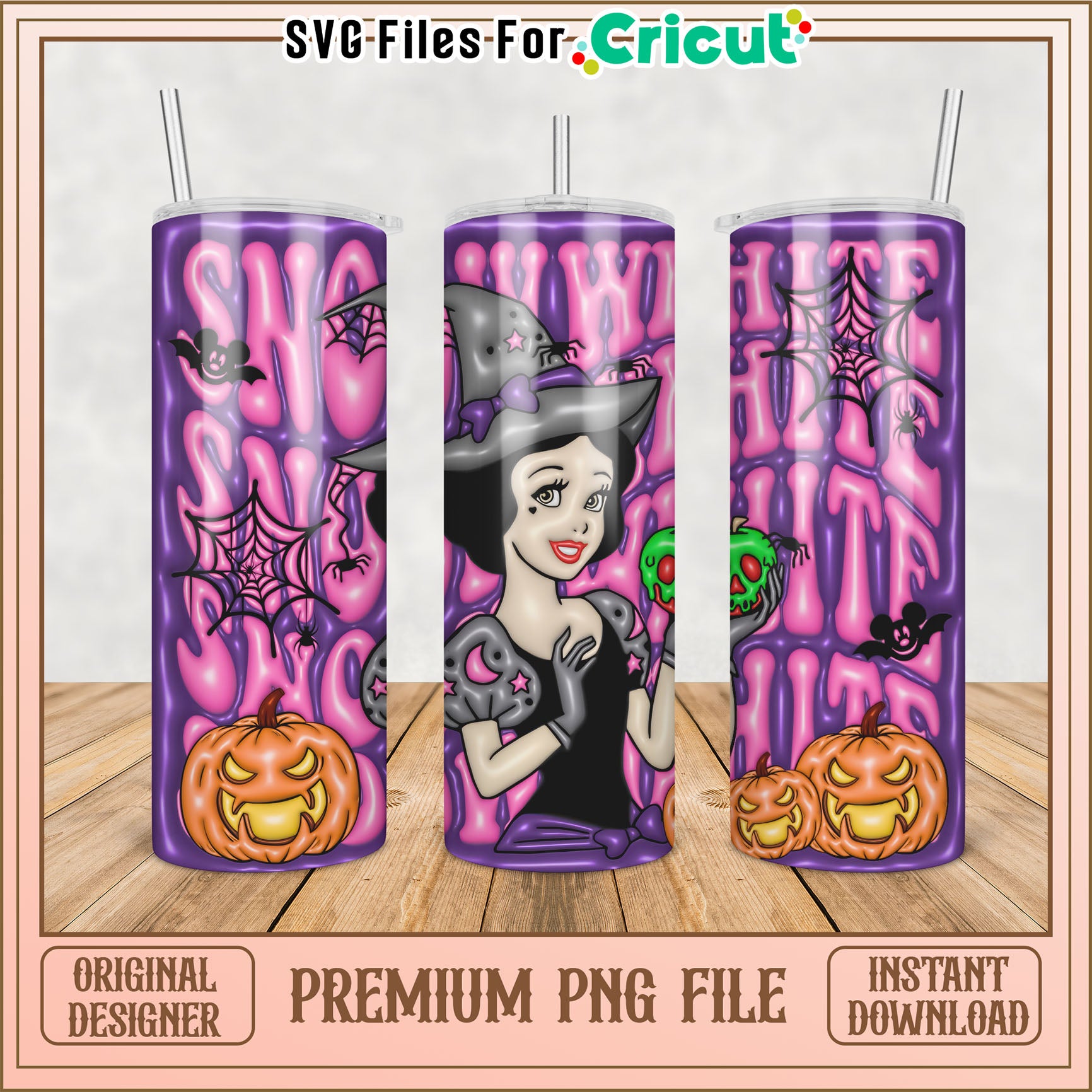 Snow White Halloween Tumbler PNG