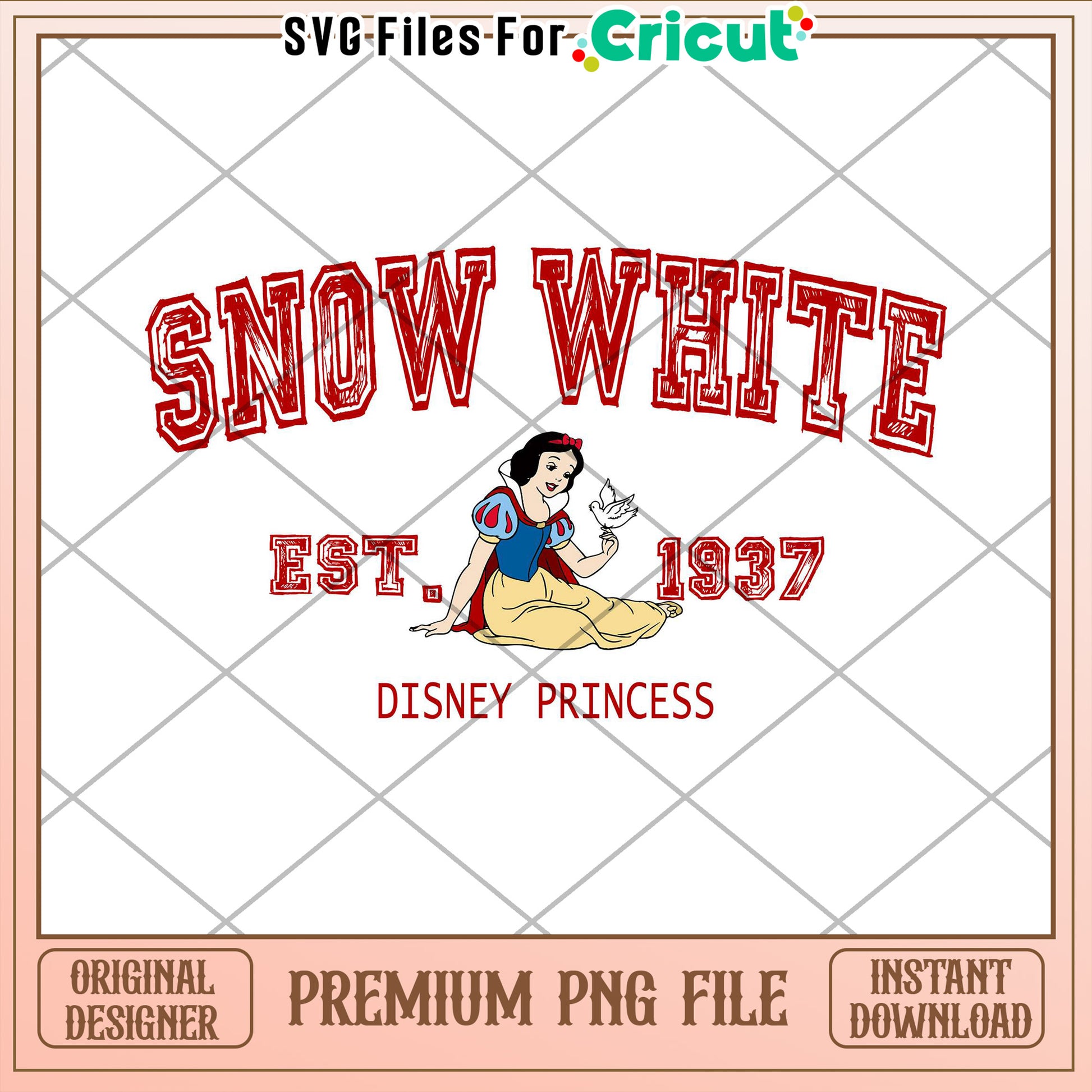 Snow White PNG Design 1937 Disney Princess