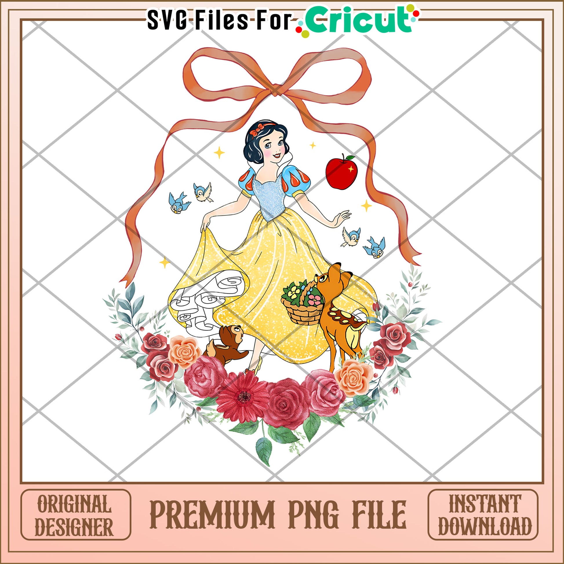 Snow White PNG Floral Watercolor Design