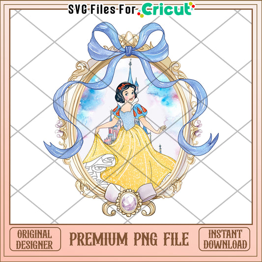 Snow White PNG Princess in Ornate Frame