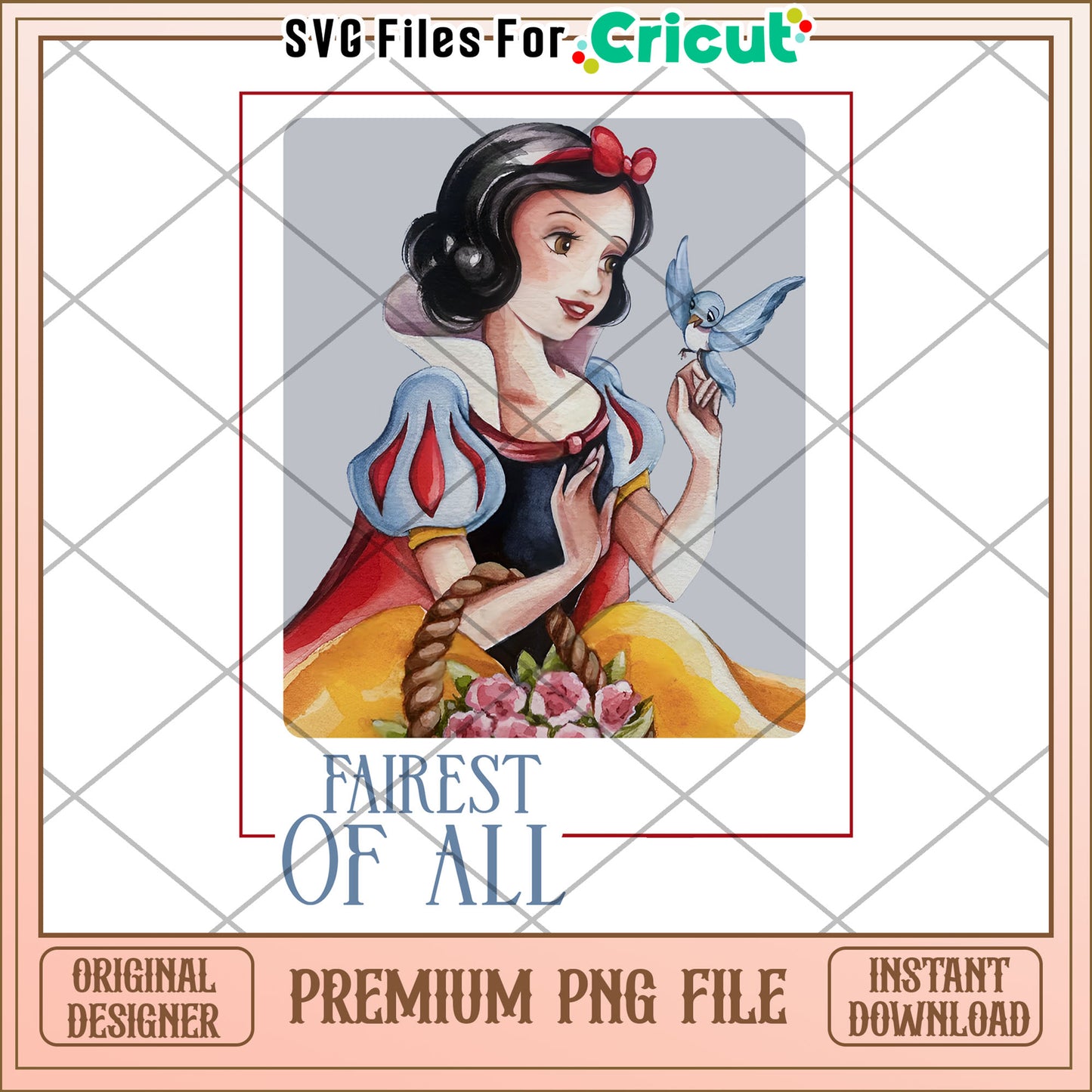 Snow White Watercolor PNG Fairest of All