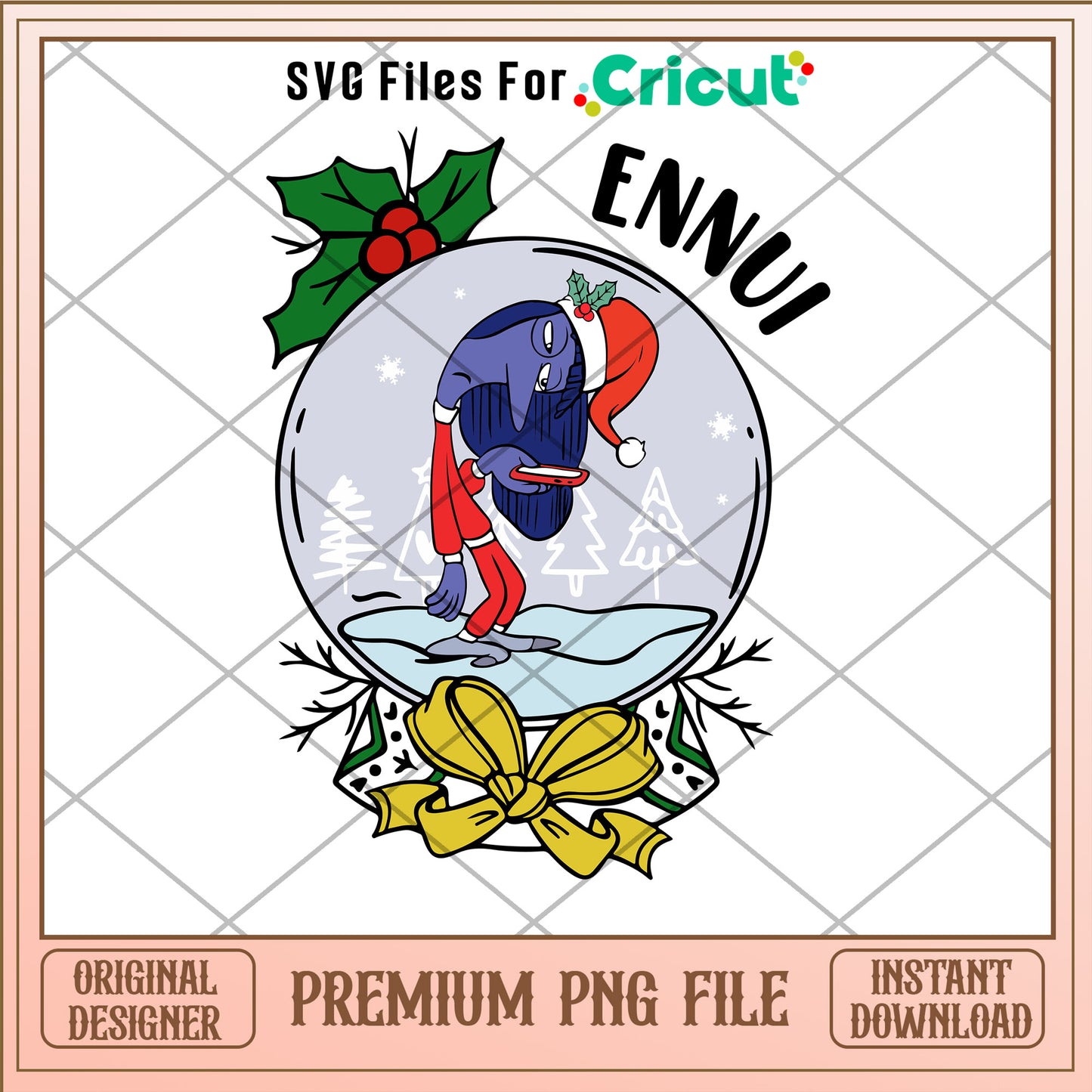 Snow globe Ennui character png, Inside out png, christmas png