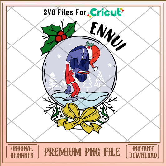 Snow globe Ennui character png, Inside out png, christmas png
