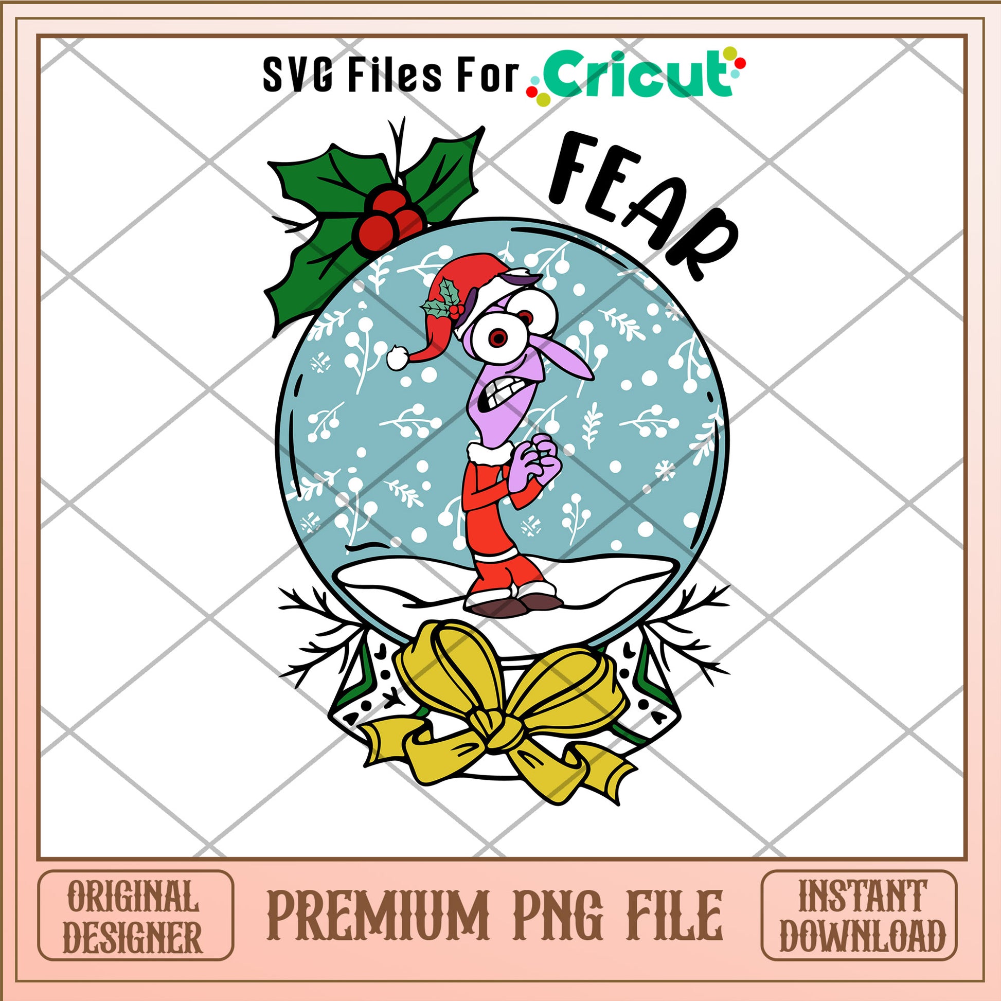 Snow globe Fear character png, Inside out png, christmas png