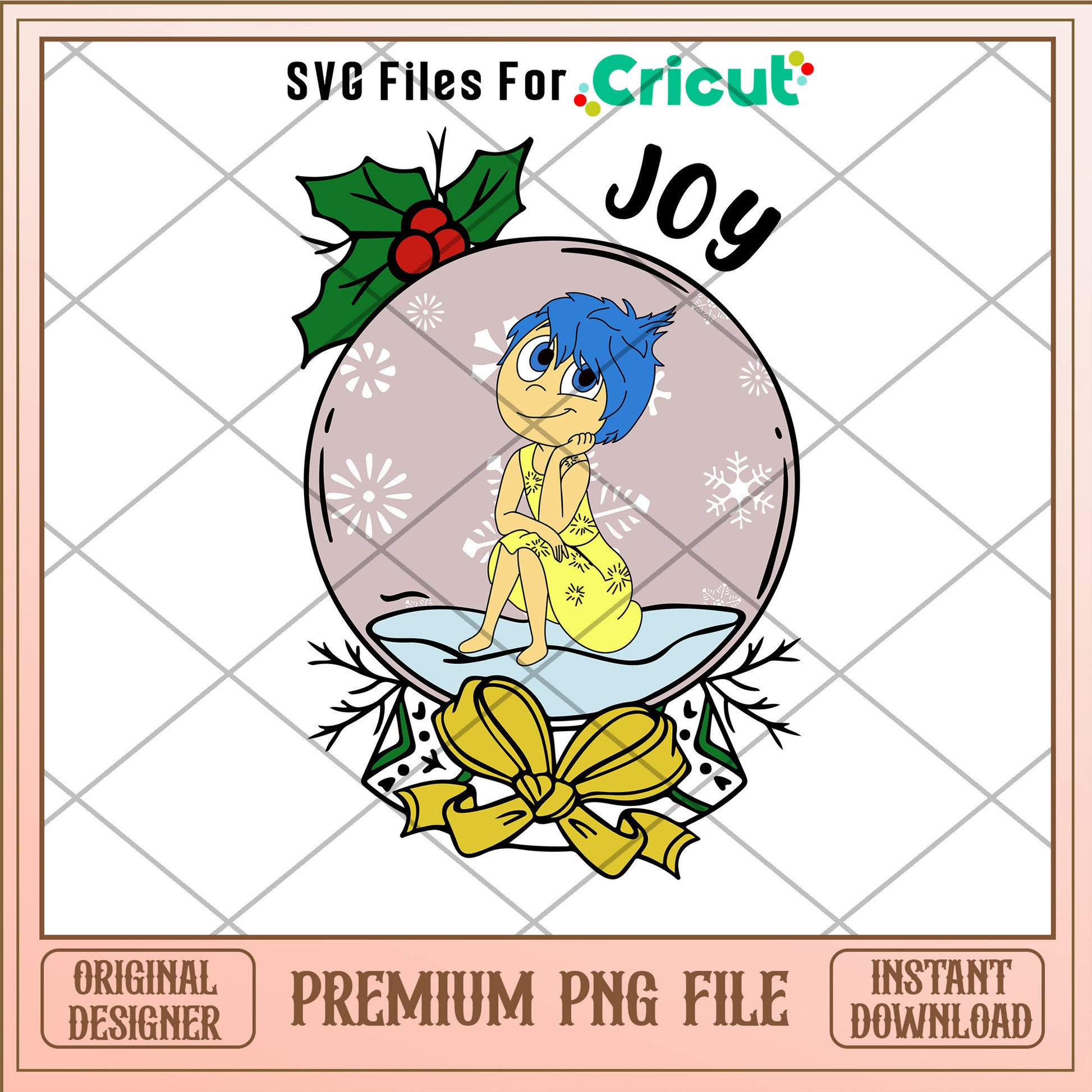Snow globe Joy character png, Inside out png, christmas png