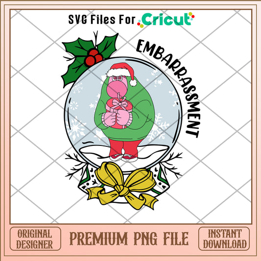 Snow globe embarrassment character png, Inside out png, christmas png