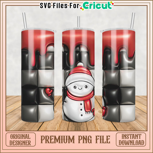 Snowman Tumbler PNG Design