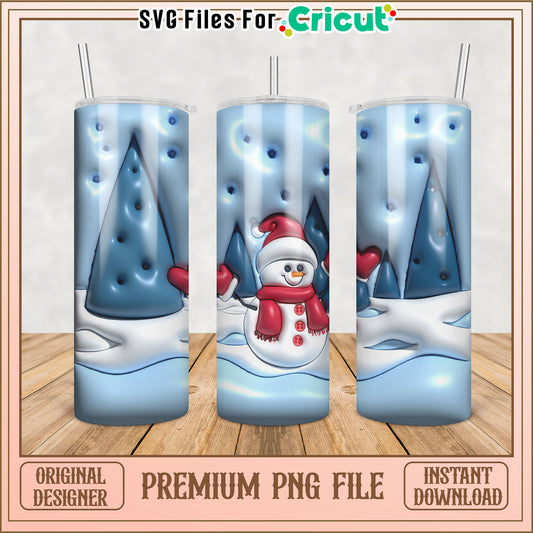 Snowman Tumbler PNG Sublimation Design