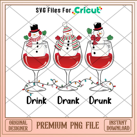 Snowman drink drank drunk png, Snowman png, christmas png