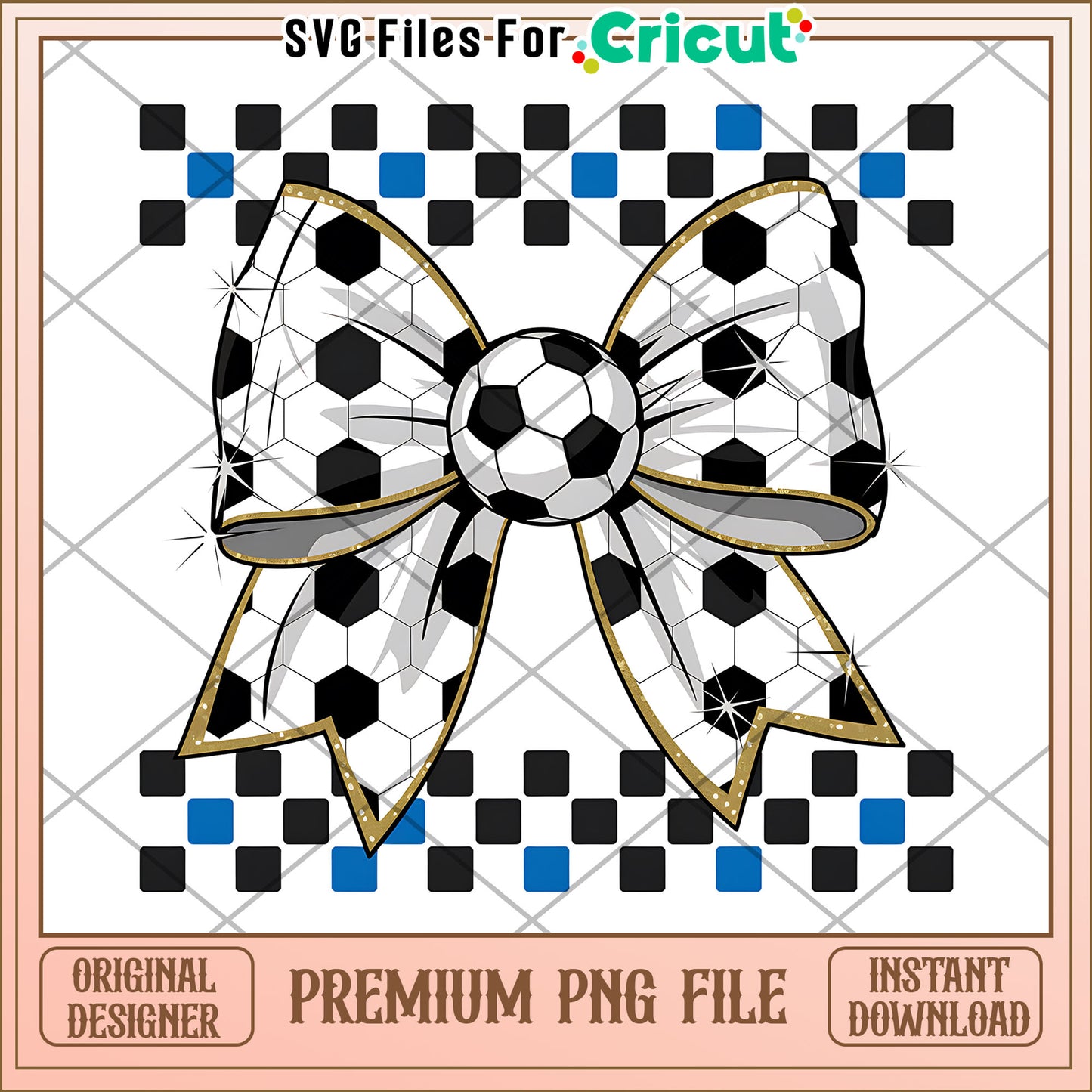 Soccer Bow PNG Design Instant Download