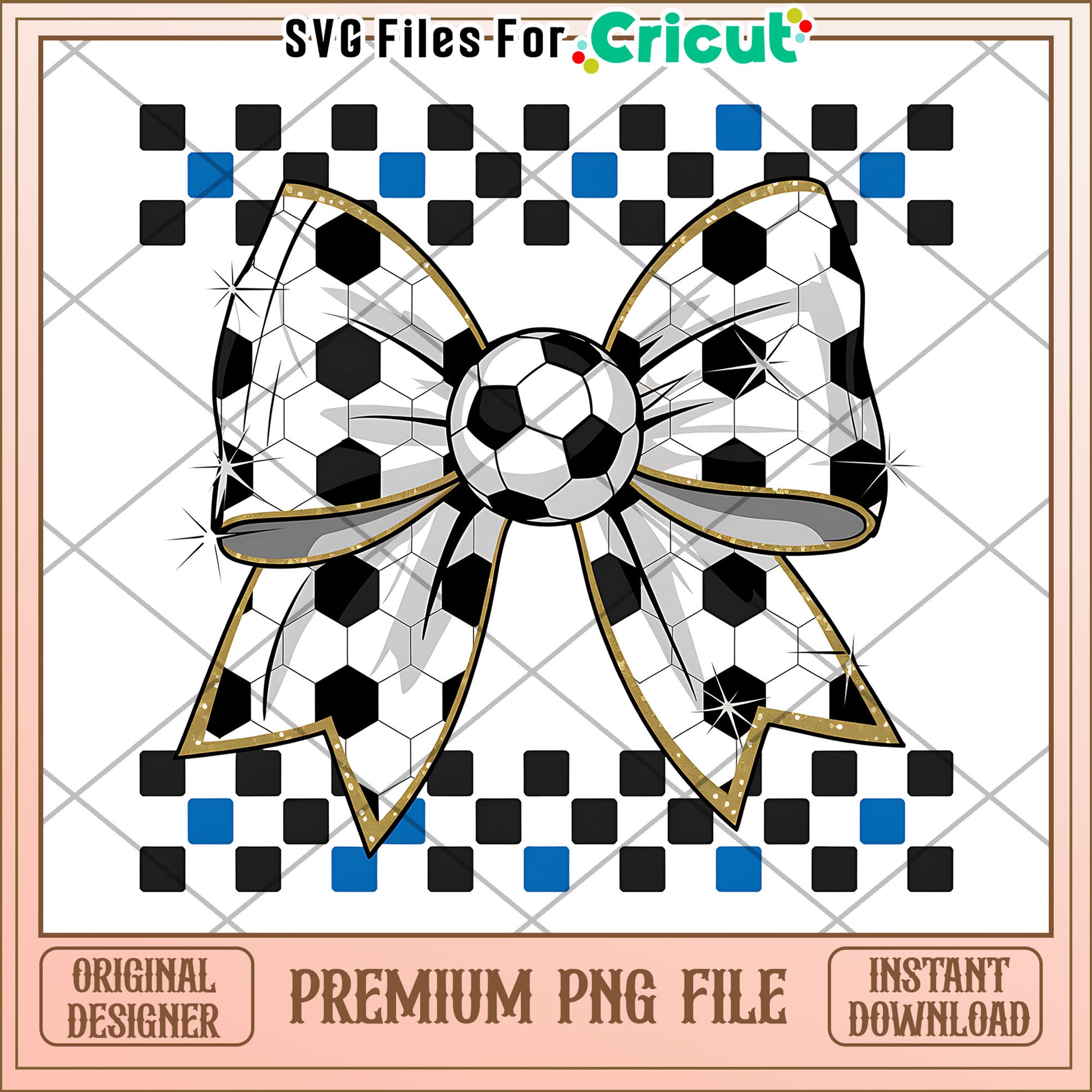 Soccer Bow PNG Design Instant Download