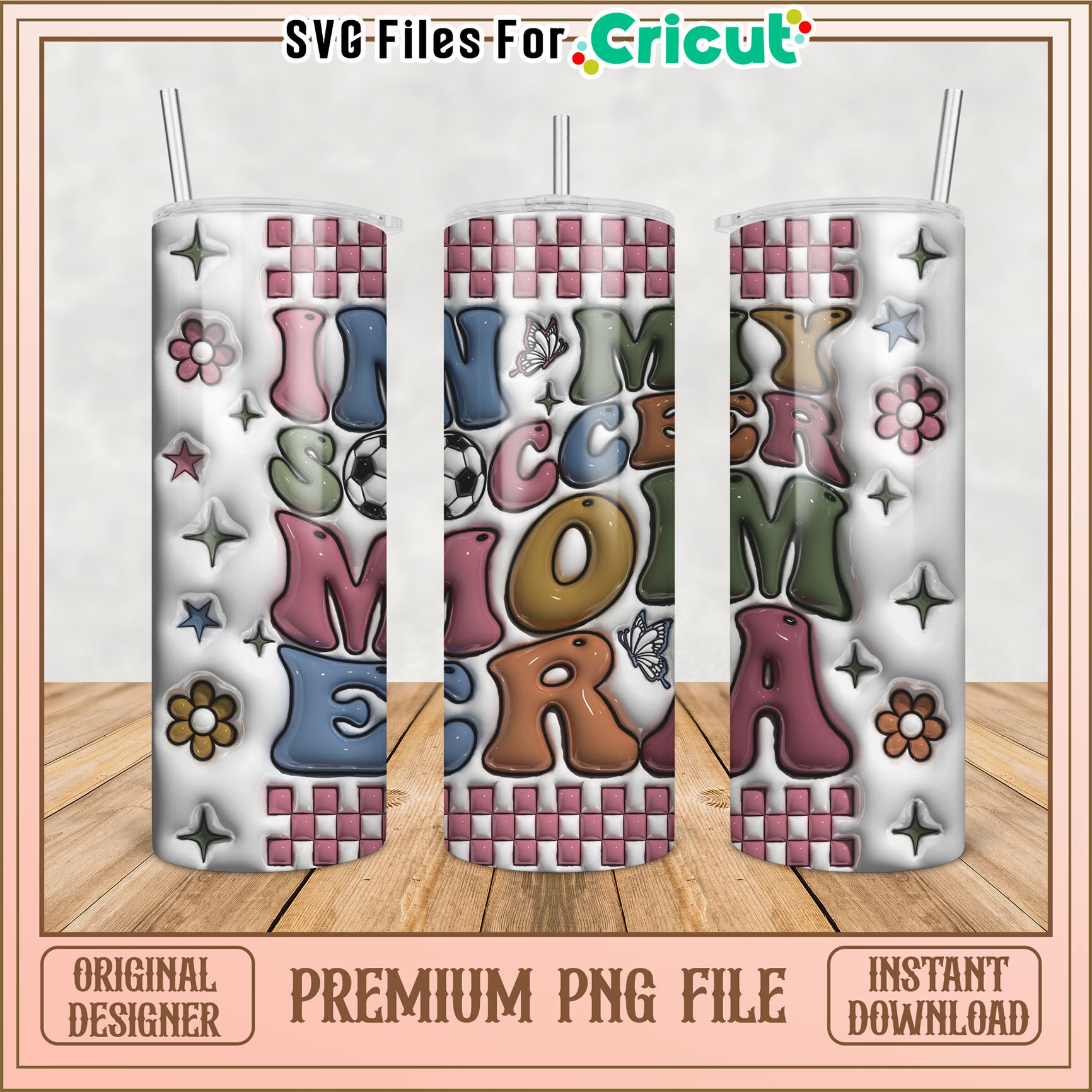Soccer Mom Tumbler PNG Design