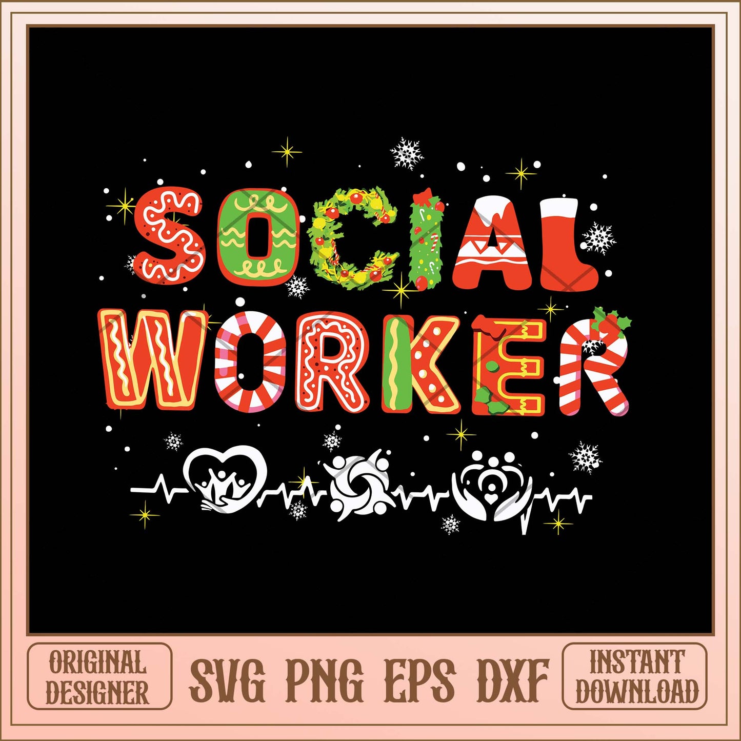 Social worker svg, Merry Christmas vibes svg bundle