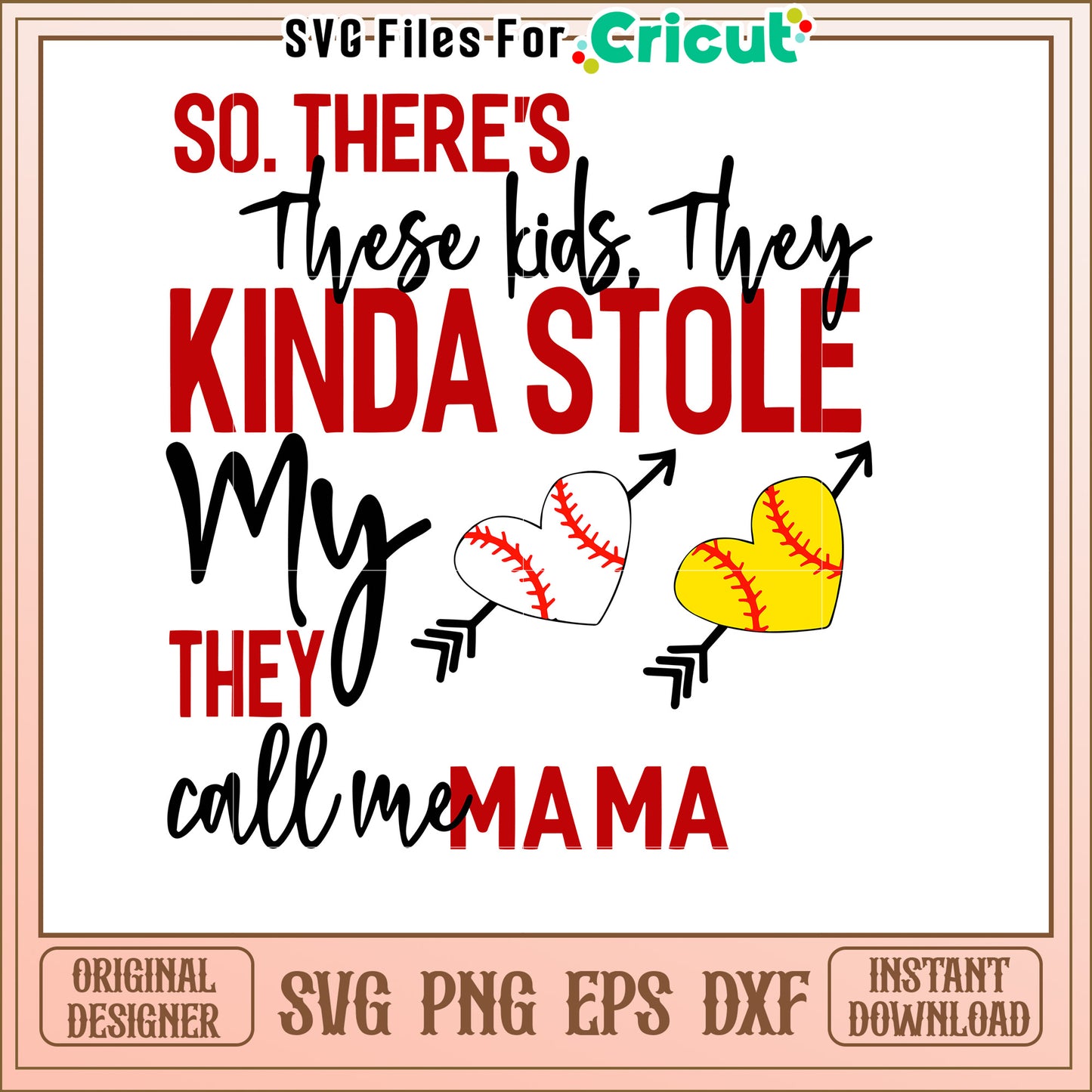 Softball Mama SVG Cut File