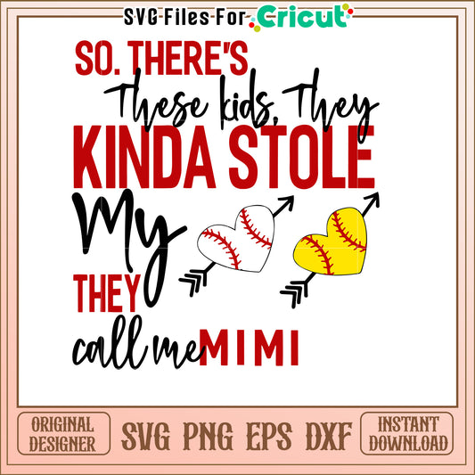 Softball Mimi SVG Design