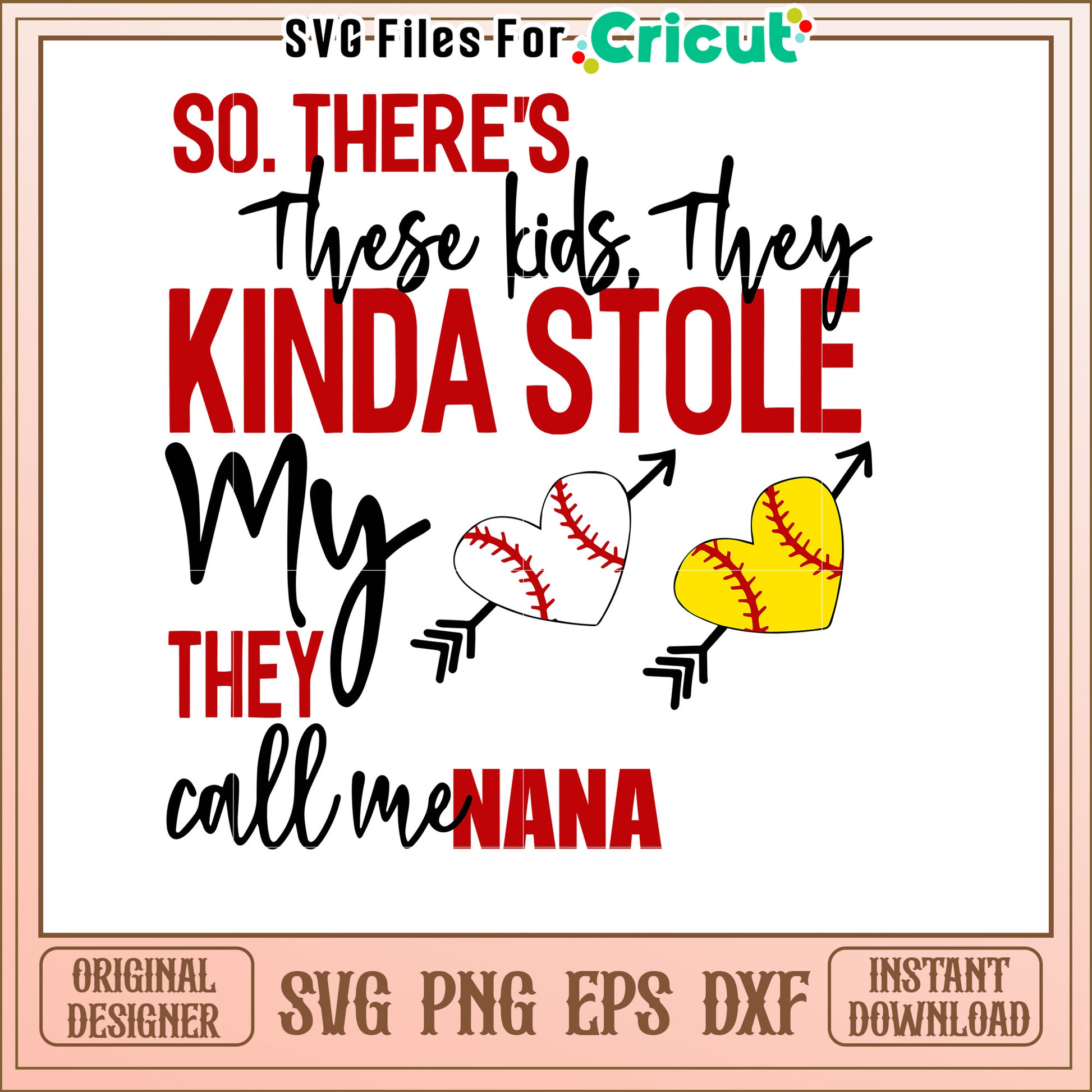 Softball Nana SVG Design