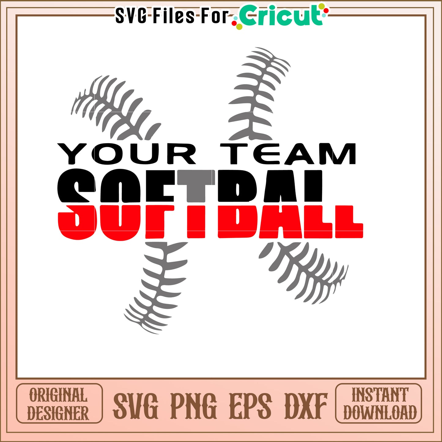 Softball Team SVG Design
