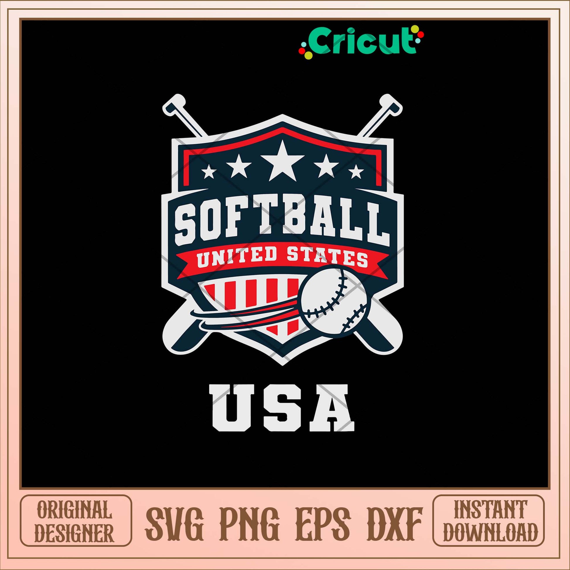 Softball Usa Support The Team Svg, Softball Svg-Svgfilesforcricut
