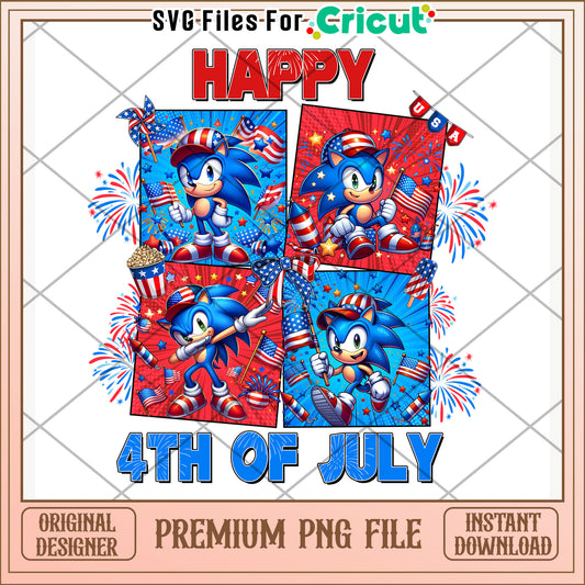 Sonic 4th of july png, independence day png, disney character png