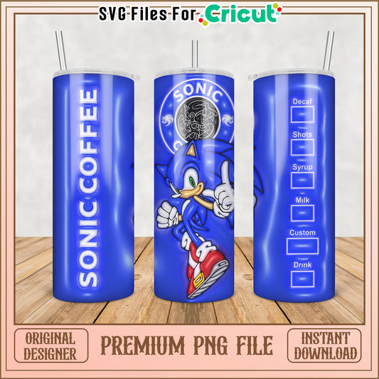 Sonic Coffee Tumbler PNG File for Cricut Instant Download Design
