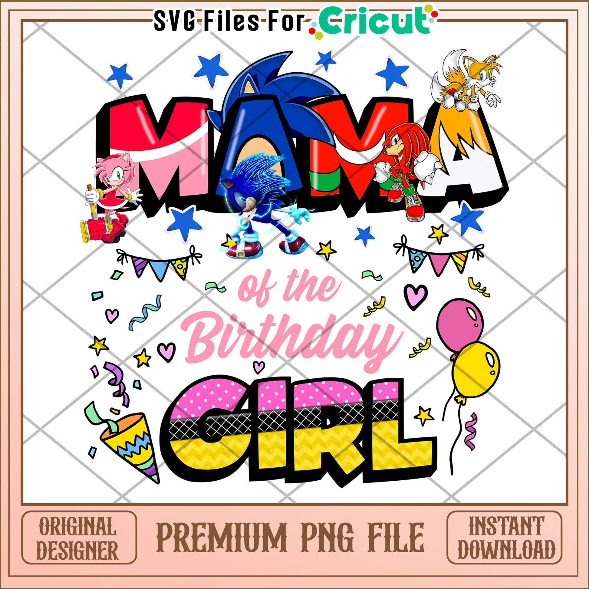 Sonic Mama Birthday Girl PNG