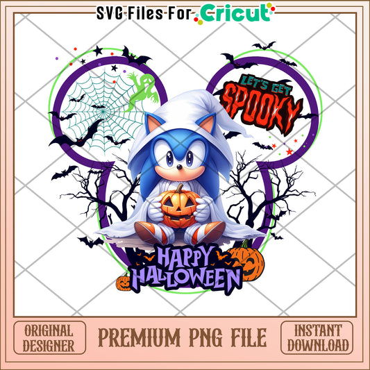 Sonic lets get spooky png, trick or treat png, halloween wallpaper​ png