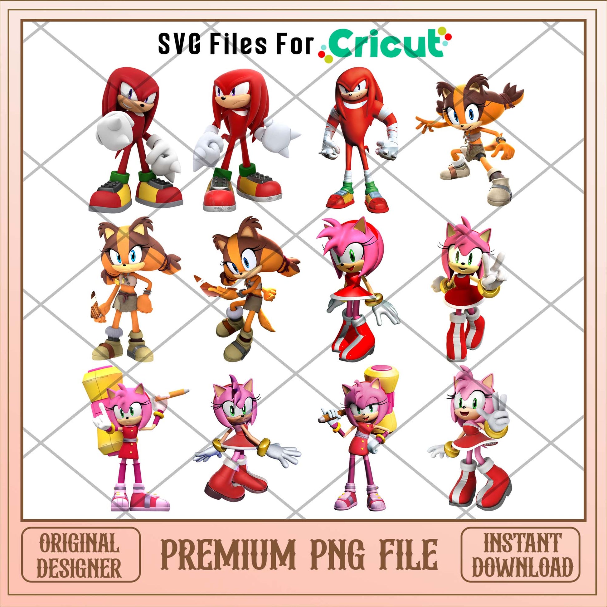 Sonic the hedgehog cartoon red characters png bundle