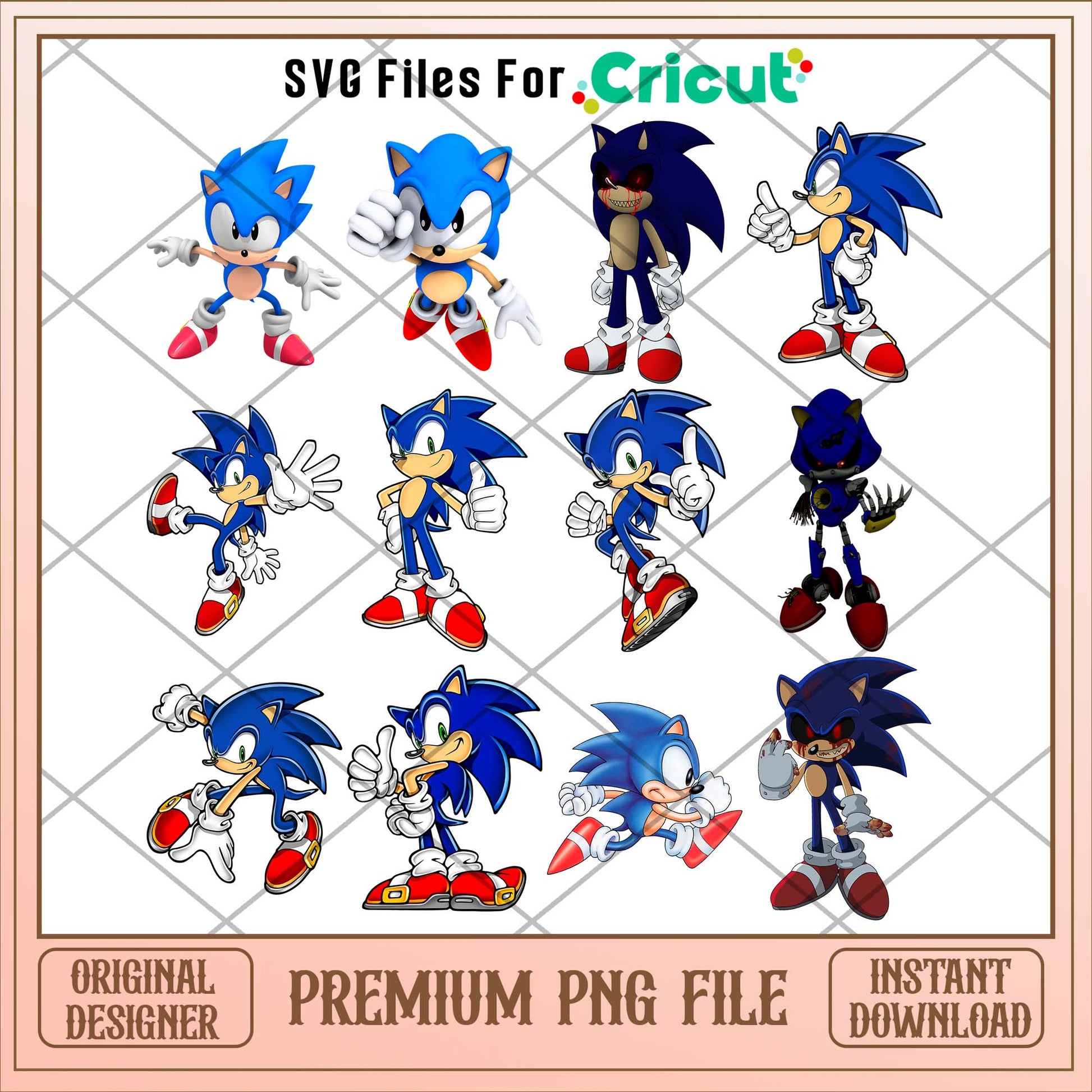 Sonic the hedgehog blue characters png bundle