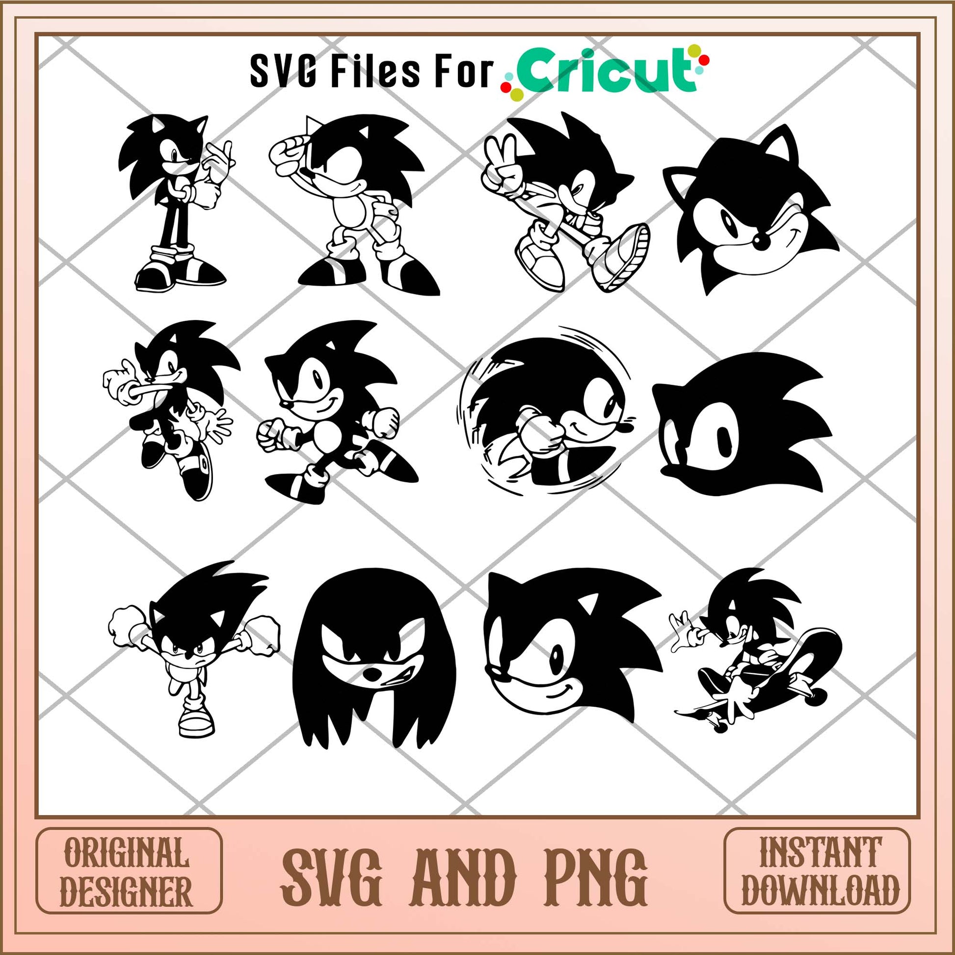 Sonic shadow character svg bundle