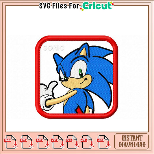 Sonic the Hedgehog Embroidery Design
