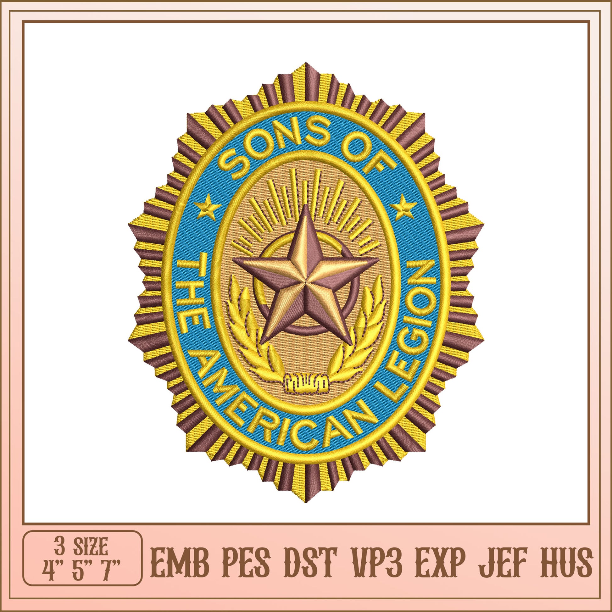 Sons of American Legion Embroidery Design