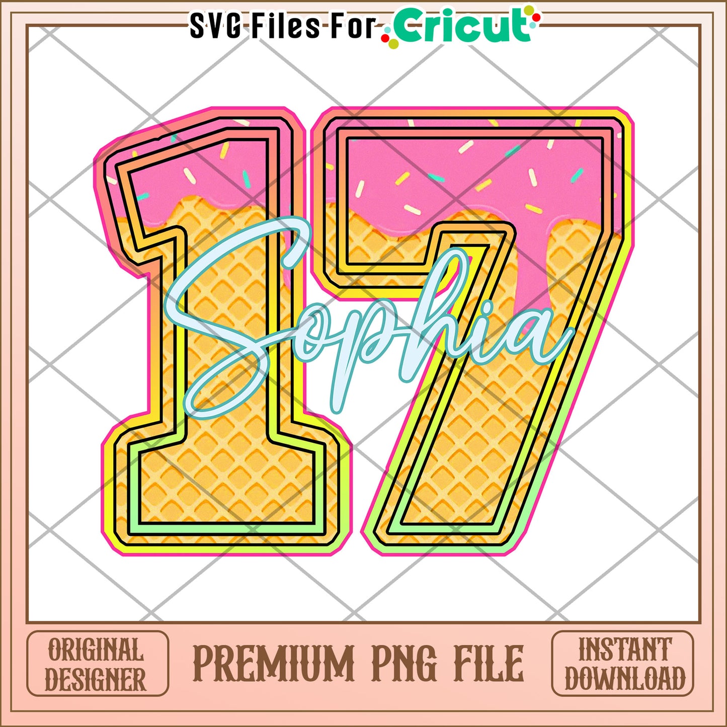 Sophia 17th Birthday Ice Cream PNG