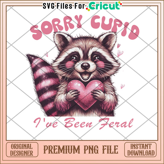 Sorry Cupid Raccoon PNG Valentines Day