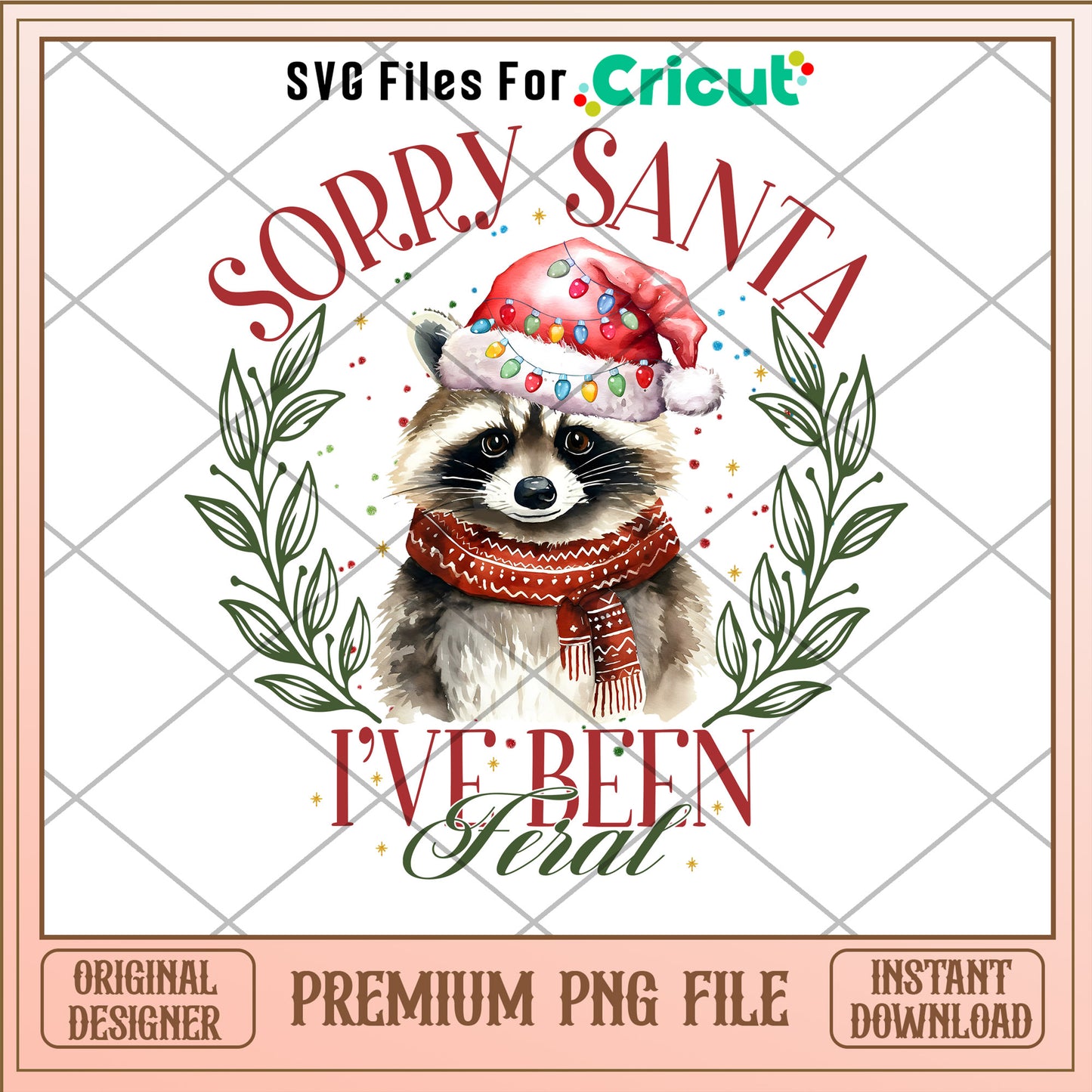 Sorry santa I've been feral png, raccoon png, christmas png