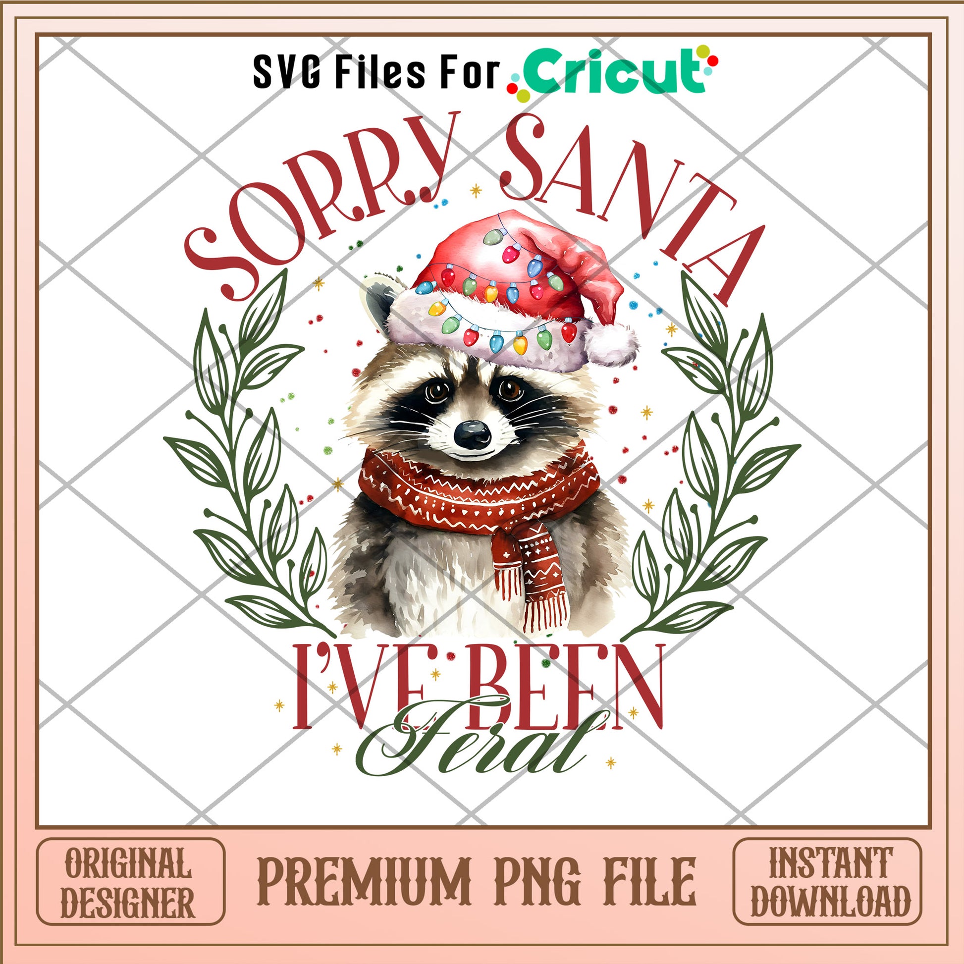 Sorry santa I've been feral png, raccoon png, christmas png