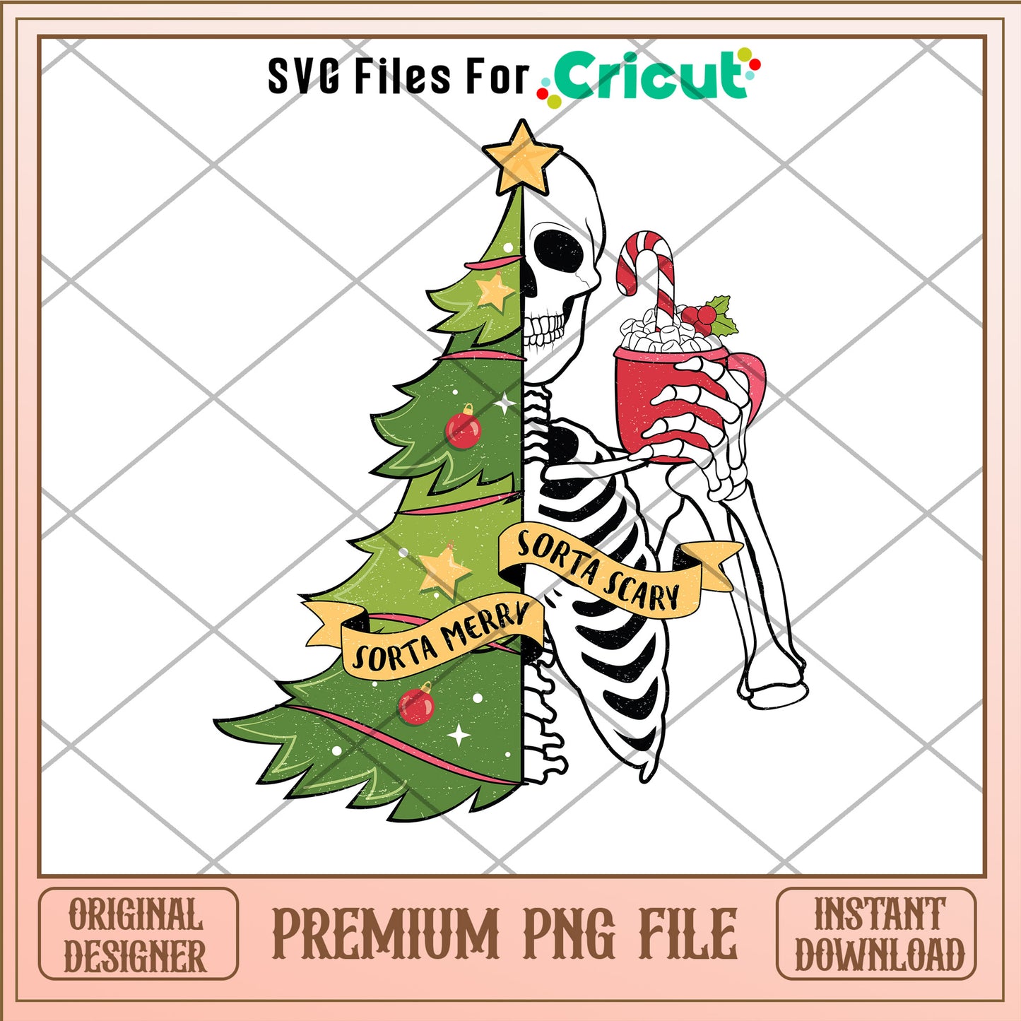 Sorta merry sorta crazy png, skeleton png, christmas png