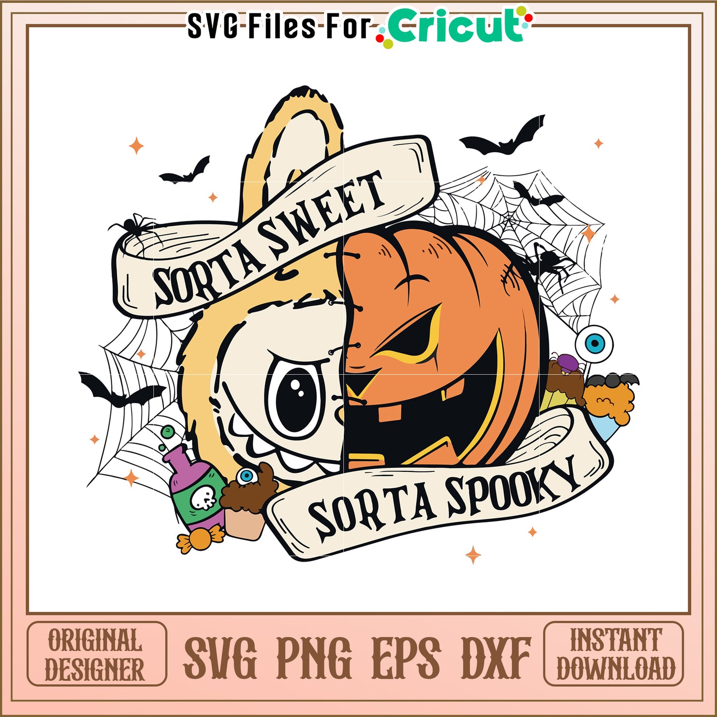 Sorta sweet sorta spooky svg, cartoons characters svg, halloween costumes svg