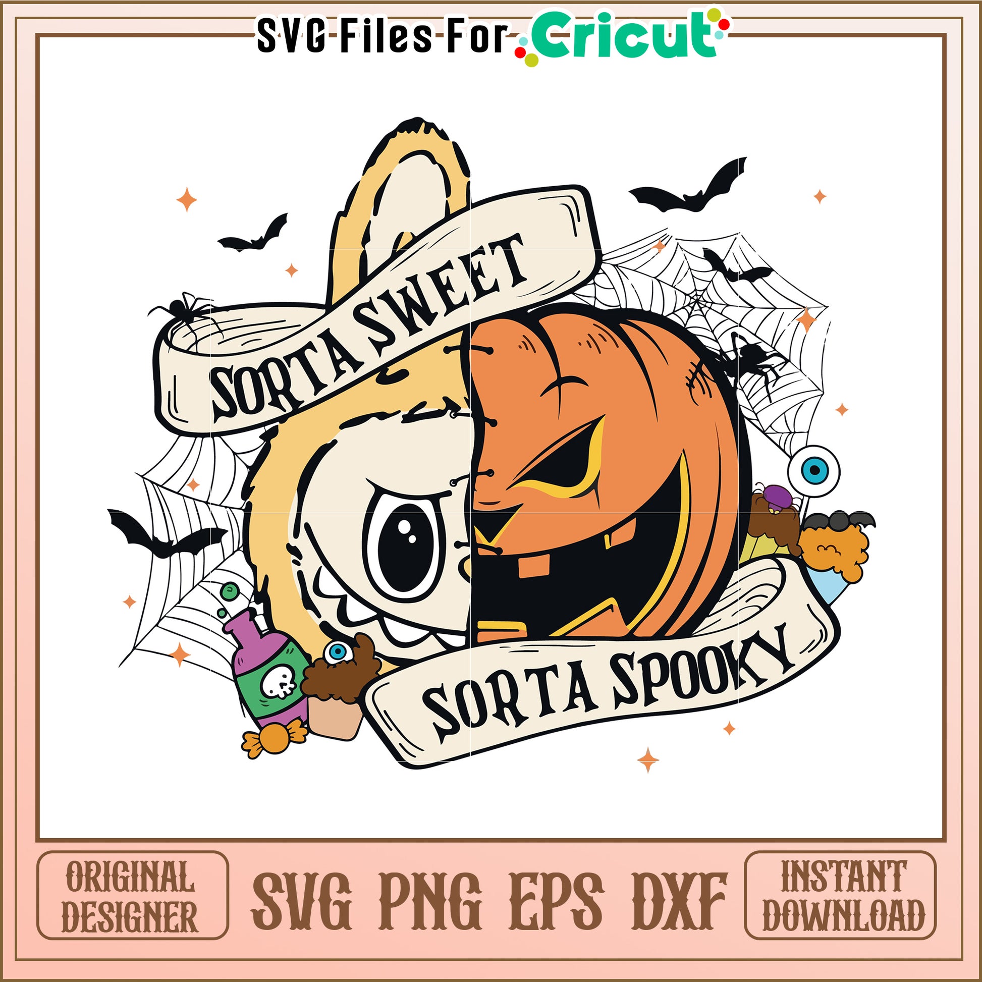 Sorta sweet sorta spooky svg, cartoons characters svg, halloween costumes svg