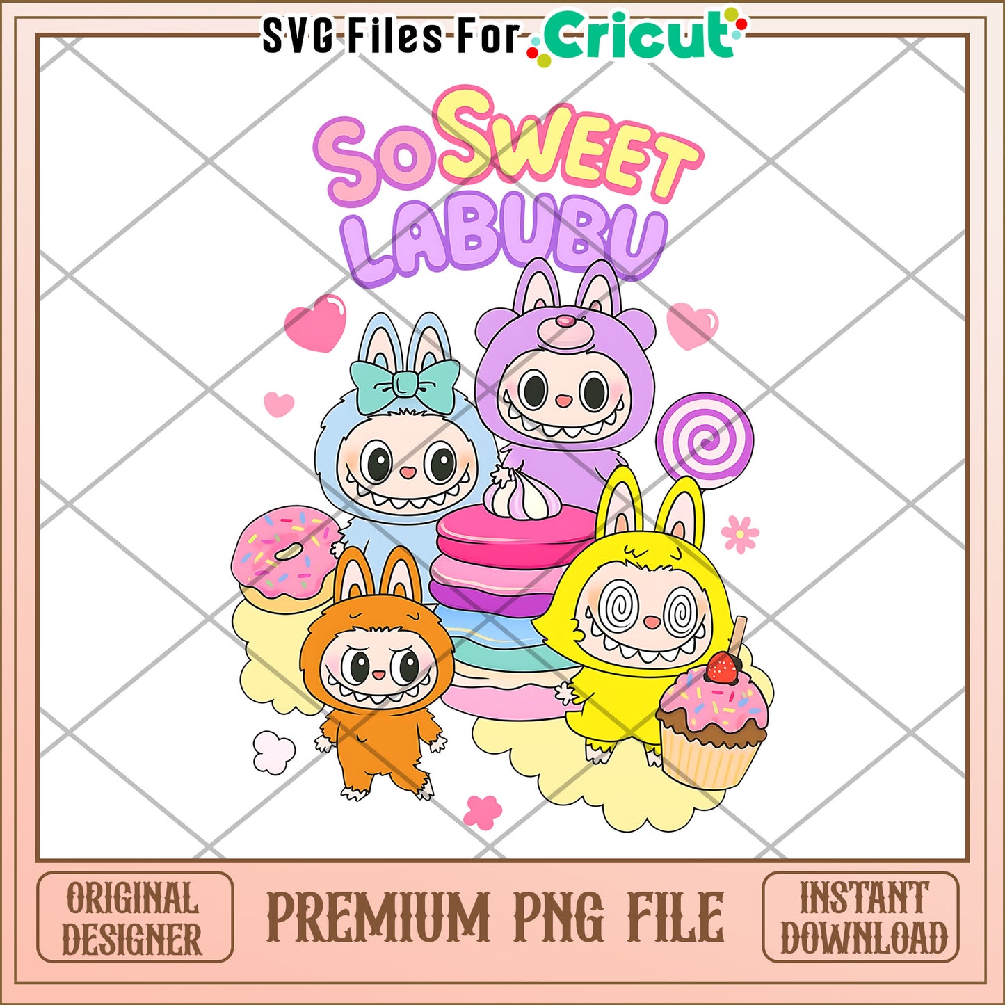 So sweet labubu png, cute labubu png, labubu popmart png