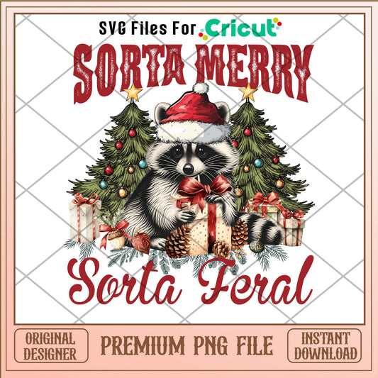 Sotar merry sotar peral png, raccoon santa hat png, christmas png