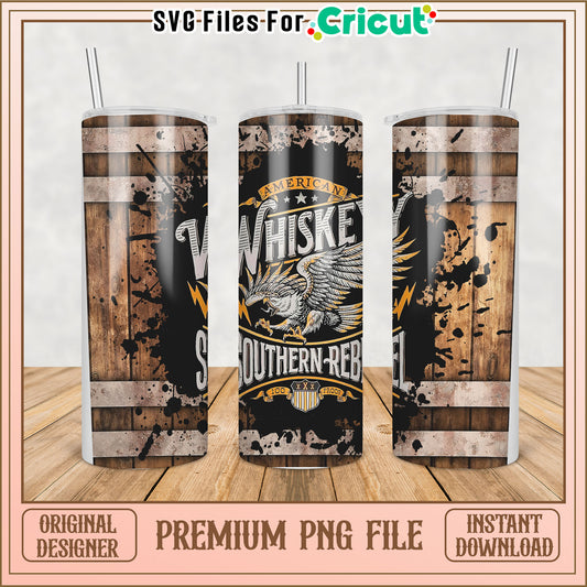 Southern Rebel Whiskey Tumbler PNG File for Cricut Crafting Design