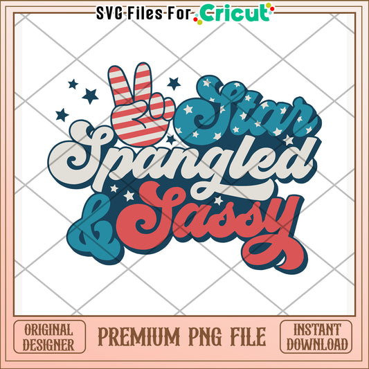 Spangled sassy png, bold design png, red white and blue png, usa pride png