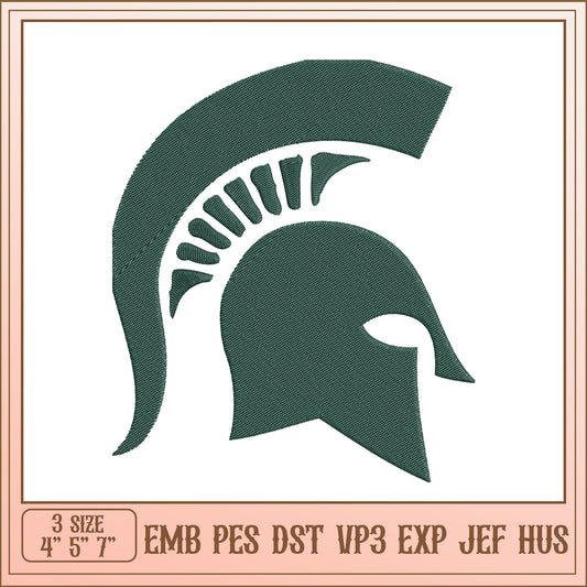 Spartan Helmet Embroidery Design - 3 Sizes