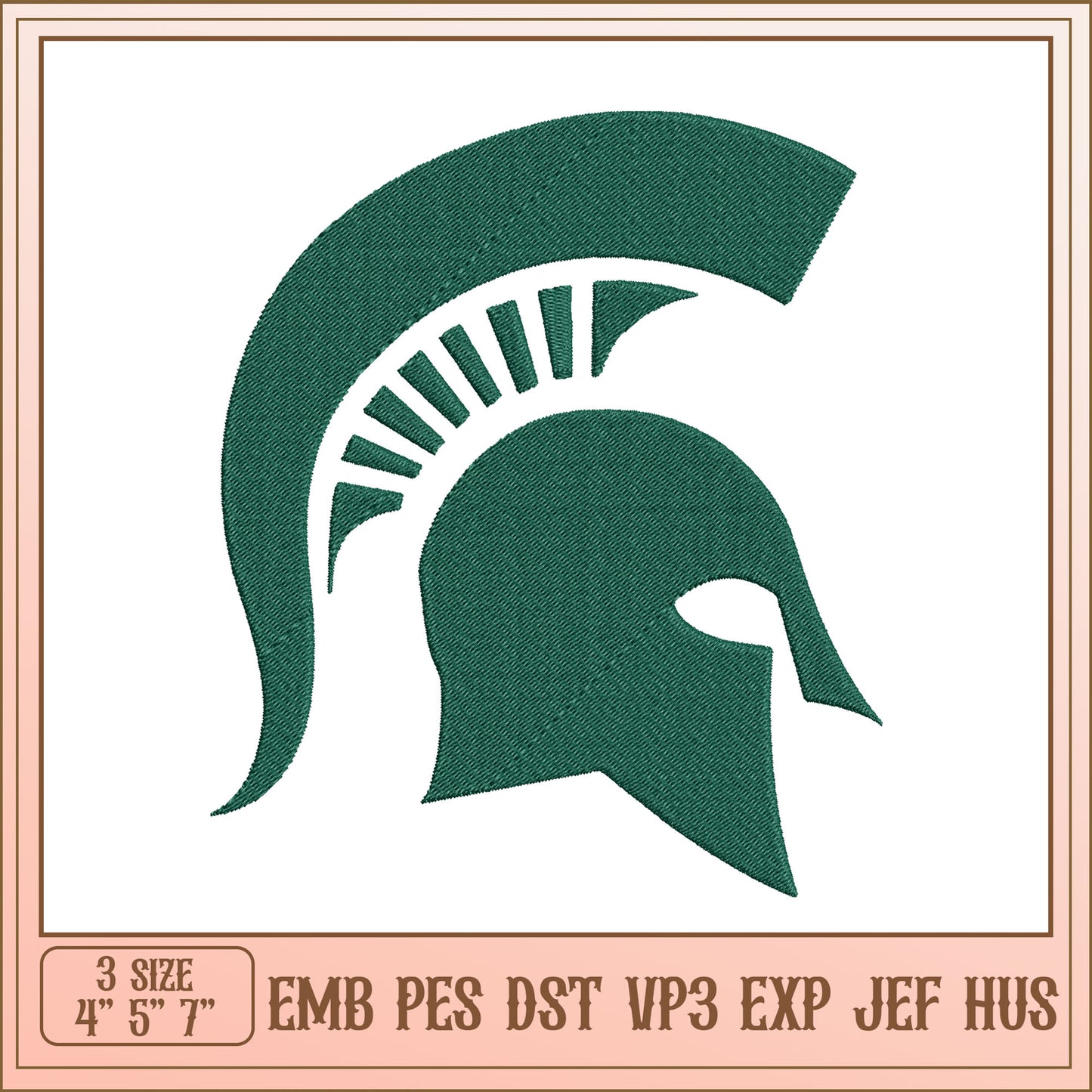 Spartan Helmet Embroidery Design