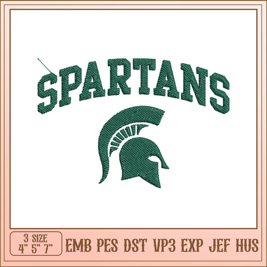Spartan Helmet Embroidery Design 4x7 Inch