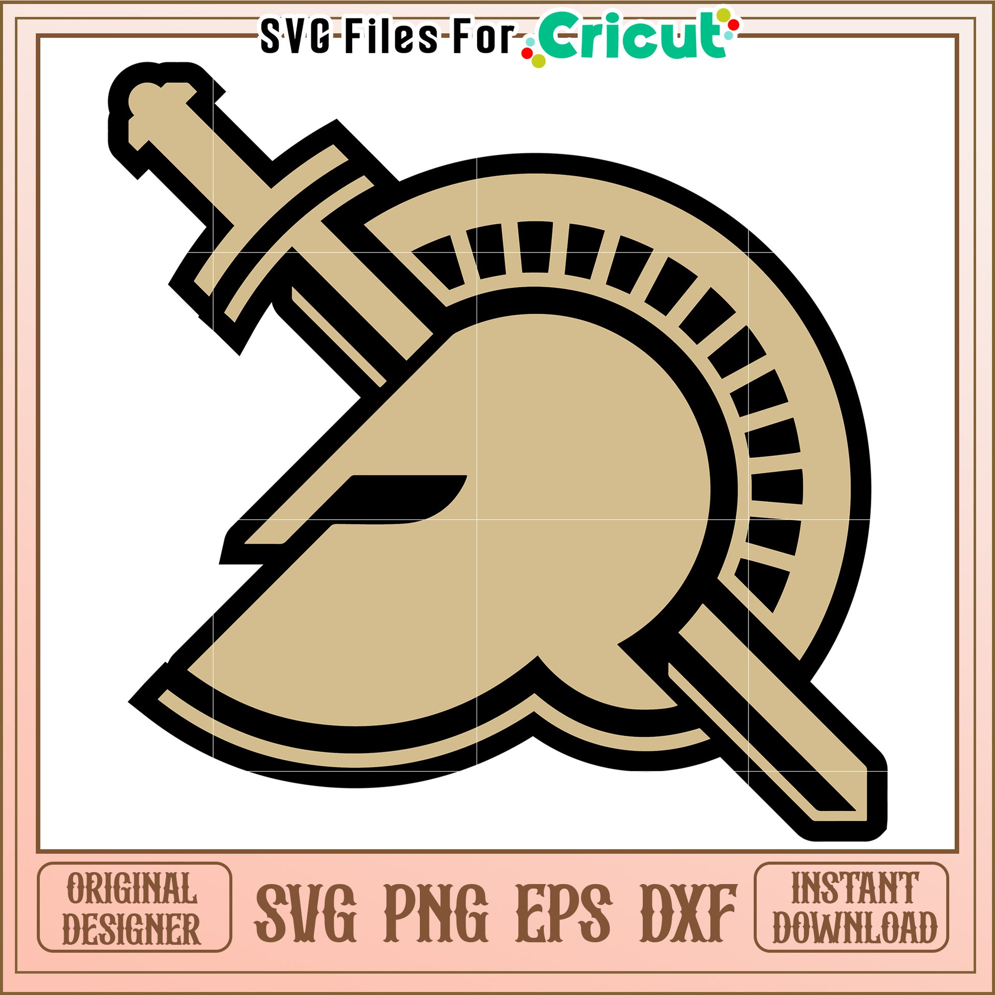 Spartan Helmet SVG Design for Cricut, Ideal for Crafts and DIY Projects