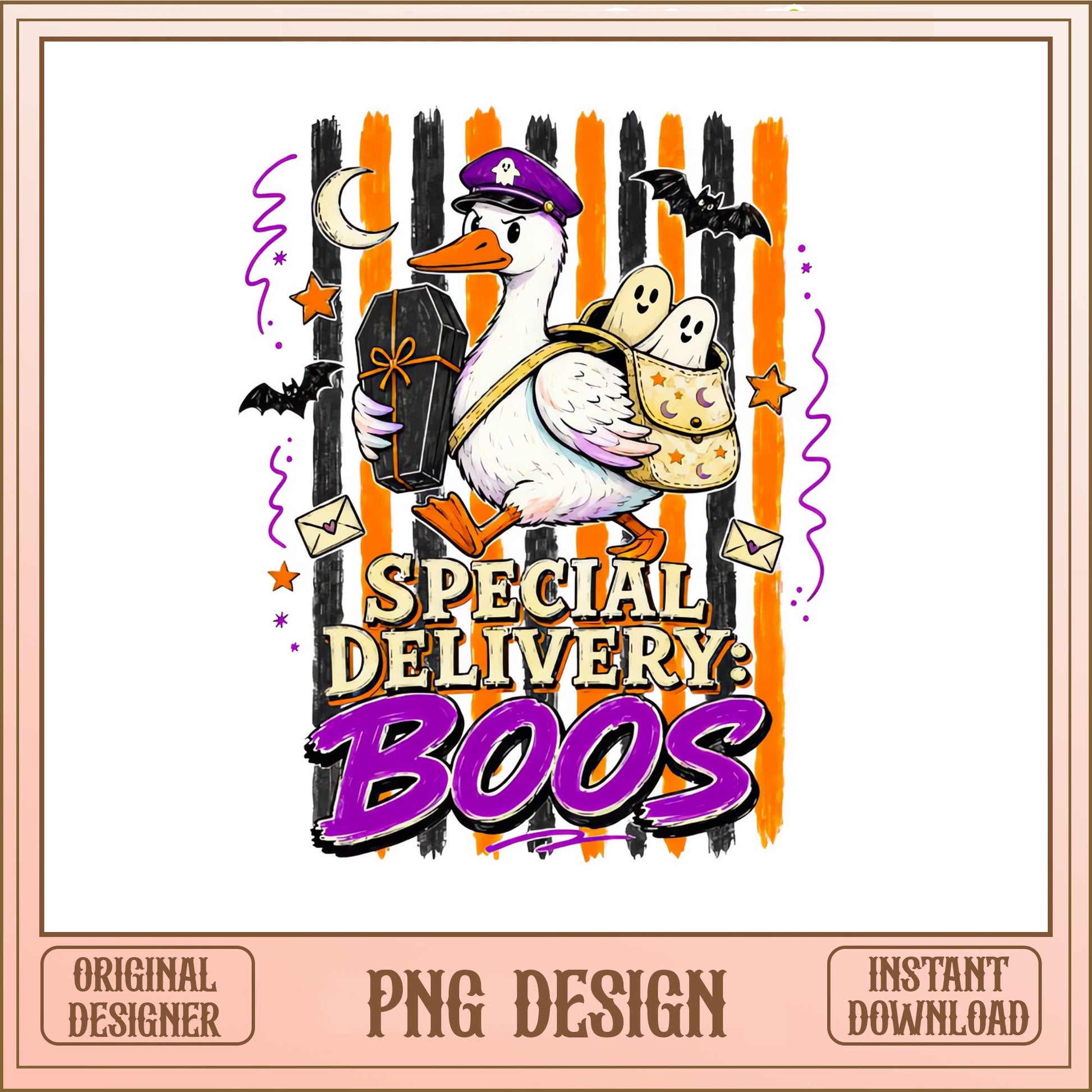 Special Delivery Boos Halloween PNG, Funny Duck Ghost PNG, Halloween PNG