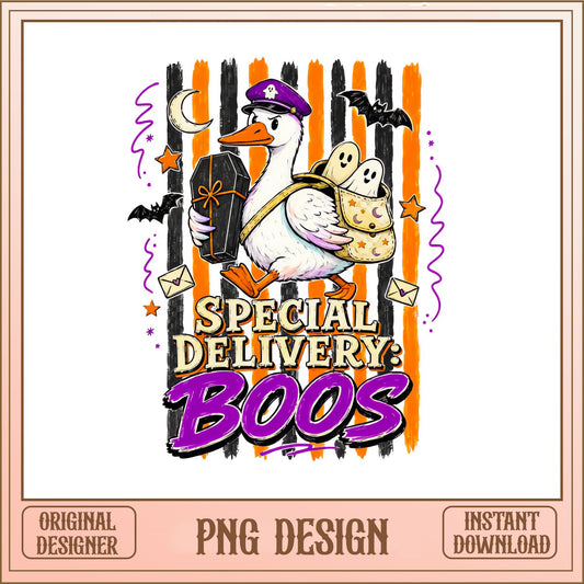 Special Delivery Boos Halloween PNG, Funny Duck Ghost PNG, Halloween PNG