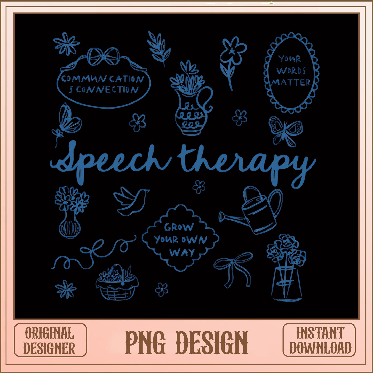 Speech Therapy PNG Bundle, SLP Clipart PNG, Your Words Matter PNG