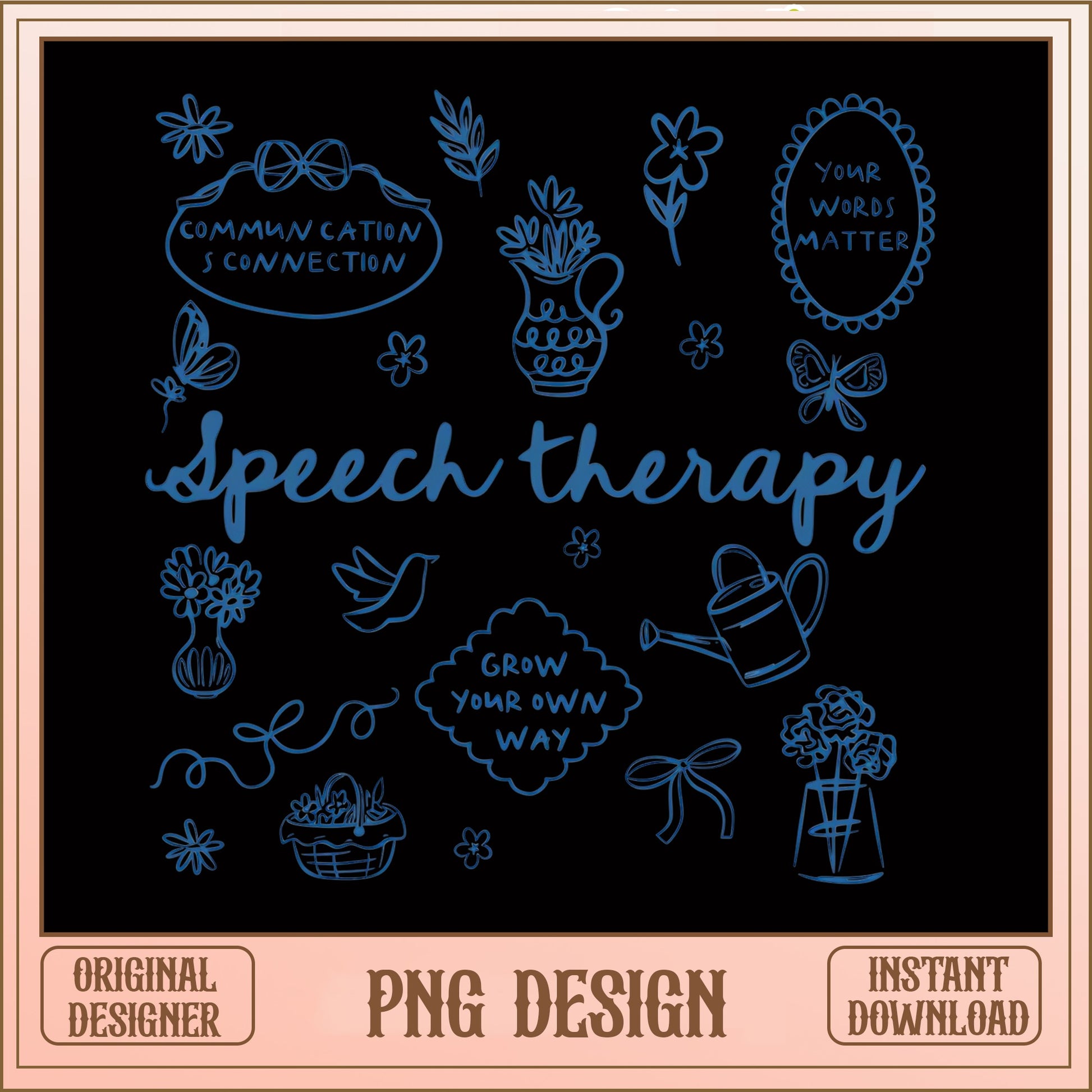 Speech Therapy PNG Bundle, SLP Clipart PNG, Your Words Matter PNG